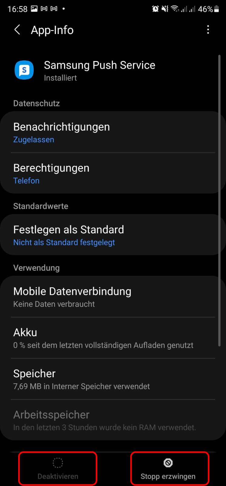 Samsung Push Service App deaktivieren