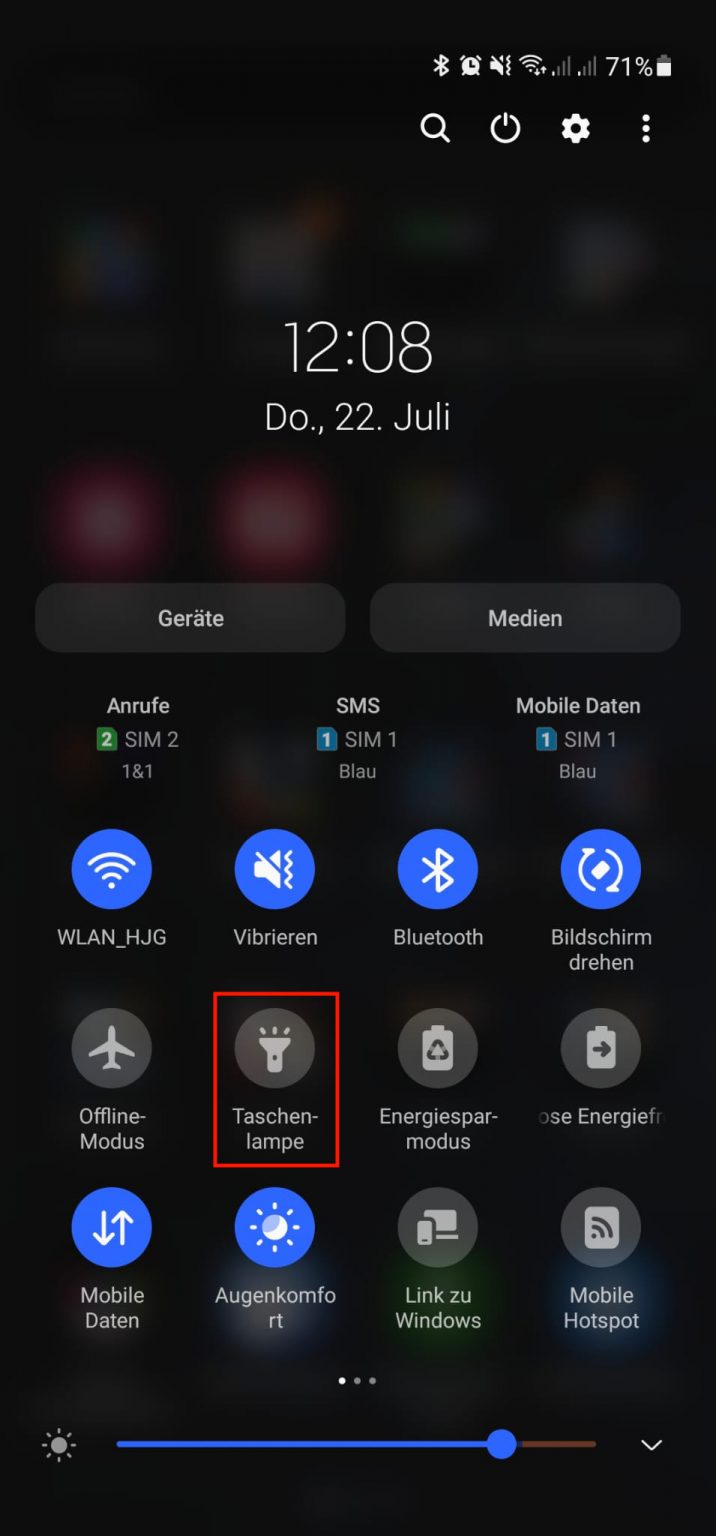 Samsung Galaxy S5 Mini Taschenlampe Funktioniert Nicht Samsung Galaxy: Helligkeit der Taschenlampe ändern – so geht’s - galaxy
